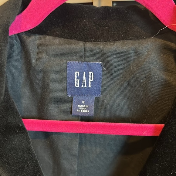 GAP black velvety blazer size 2 - Picture 2 of 4